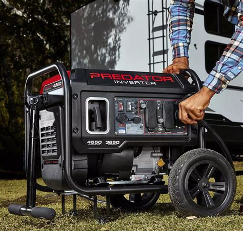 Pure sine wave inverter technology produces safe power for sensitive electronics and electronic speed control makes this generator quieter and last longer, up to 16 hours per fill-up. . Predator 4550 inverter generator